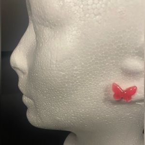 Pink Butterfly post earrings
